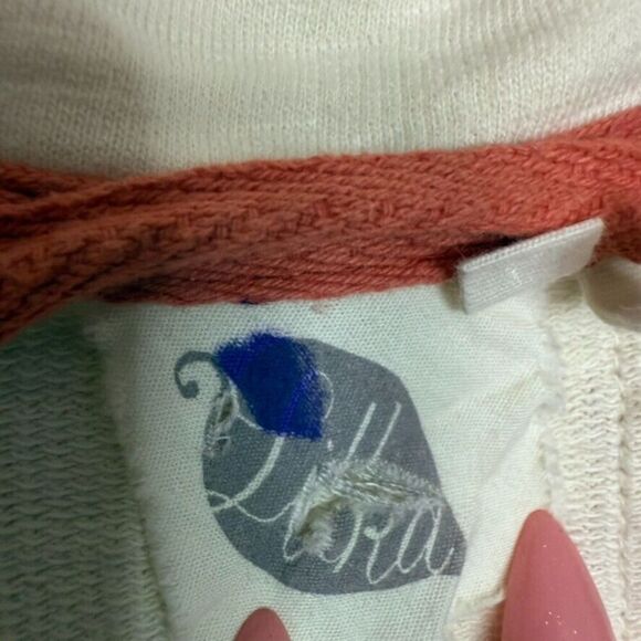 Anthropologie Lilka Knit Cropped Jacket Cardigan Women M Ivory Embroidered Boho - Picture 3 of 9